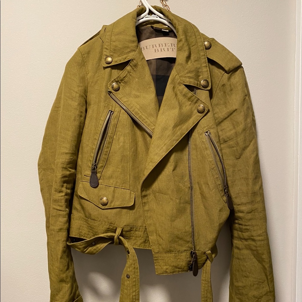 Burberry Olive Linen Jacket